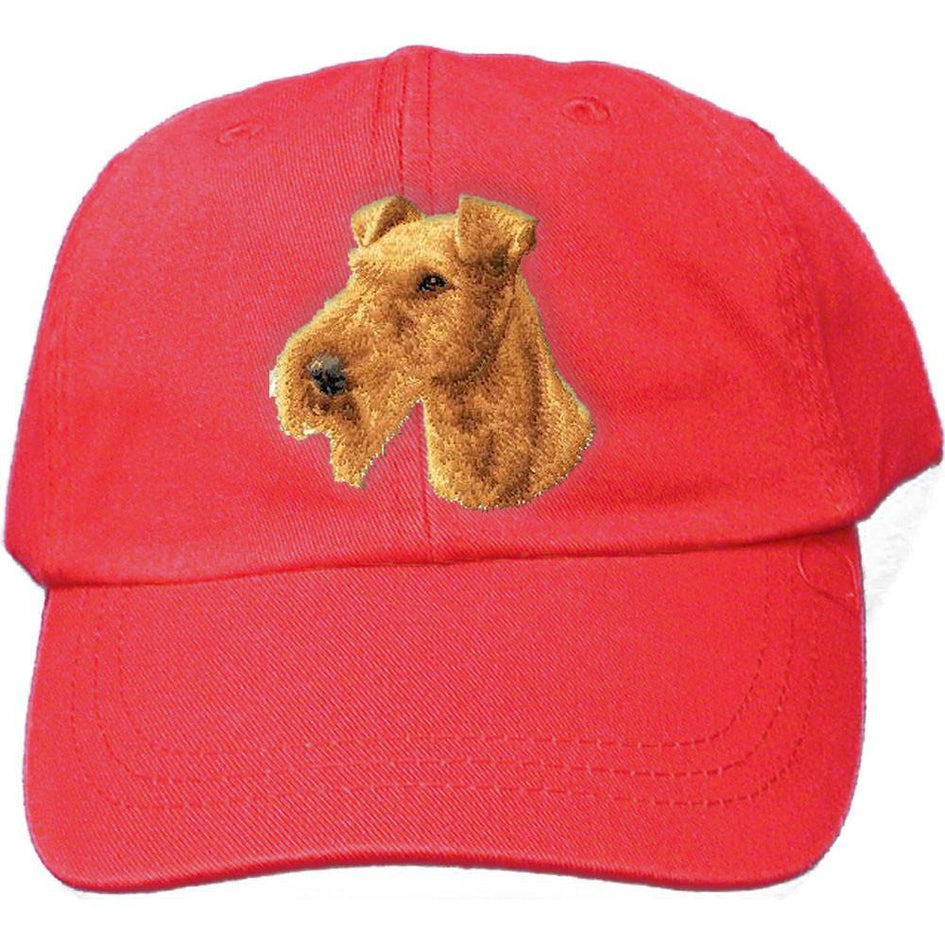 Embroidered Baseball Caps Red  Irish Terrier D89