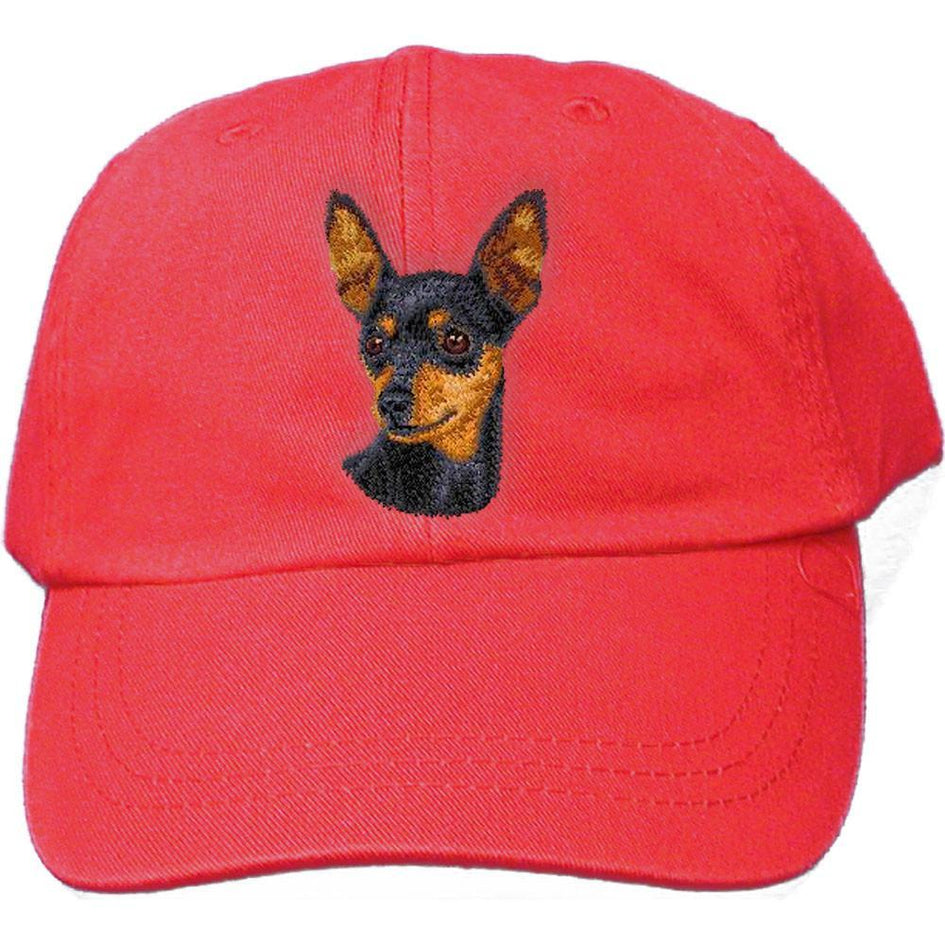Embroidered Baseball Caps Red  Miniature Pinscher D22