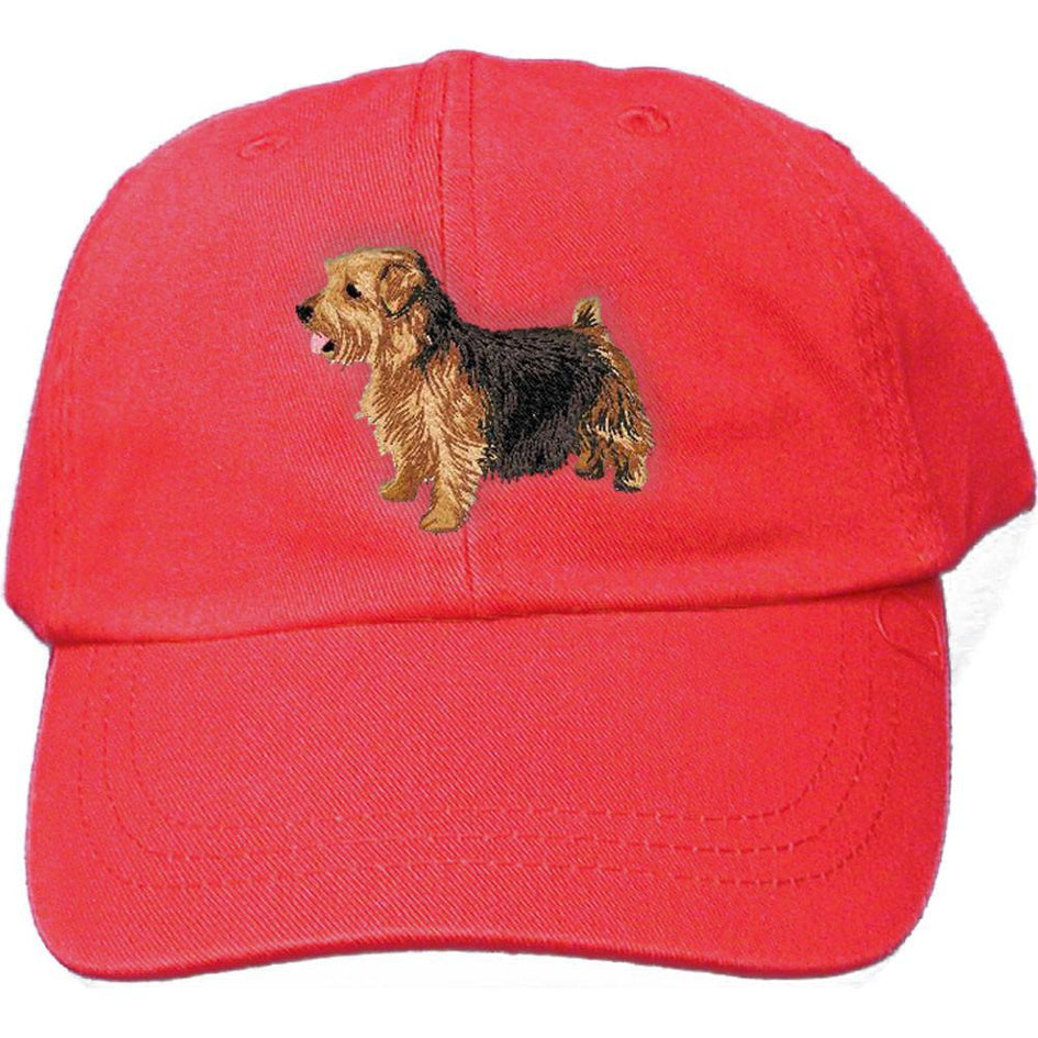 Embroidered Baseball Caps Red  Norfolk Terrier DJ277