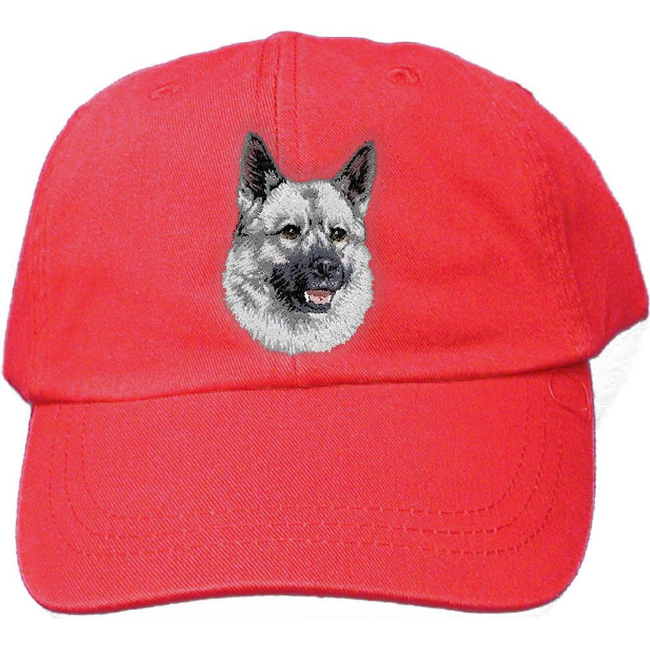 Embroidered Baseball Caps Red  Norwegian Elkhound D144