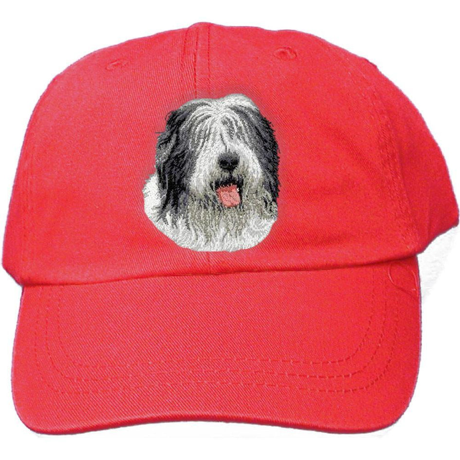 Embroidered Baseball Caps Red  Old English Sheepdog D40