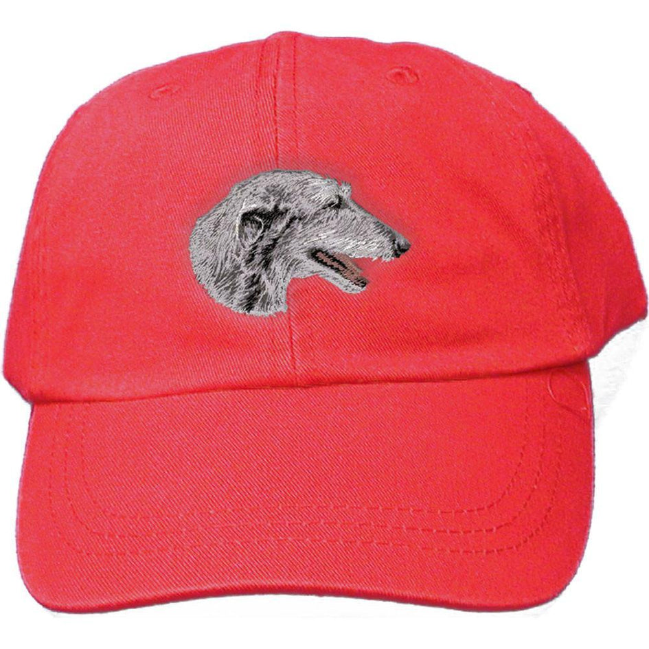 Embroidered Baseball Caps Red  Scottish Deerhound D52