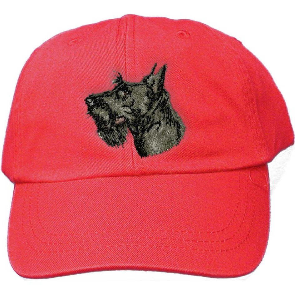 Embroidered Baseball Caps Red  Scottish Terrier D32
