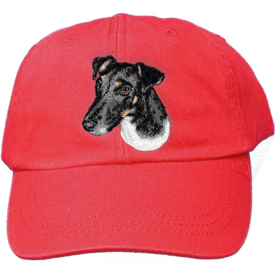 Embroidered Baseball Caps Red  Smooth Fox Terrier D134