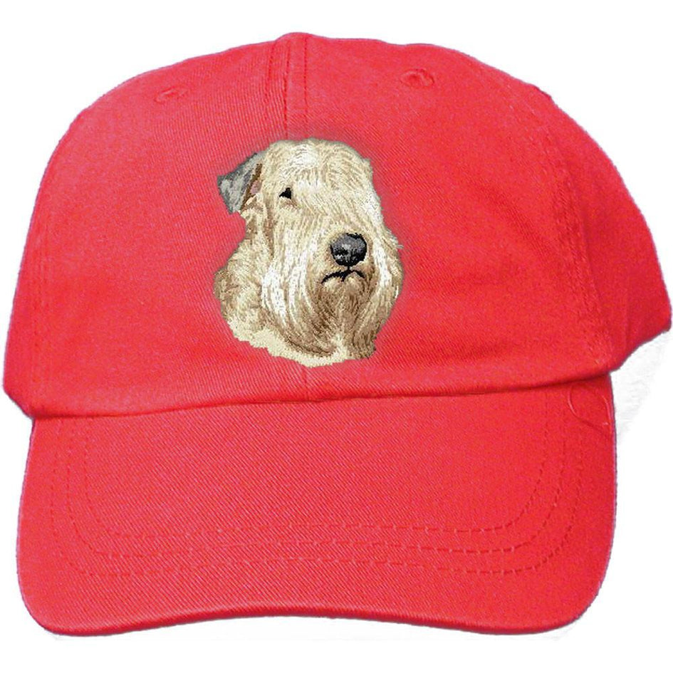 Embroidered Baseball Caps Red  Soft Coated Wheaten Terrier D147