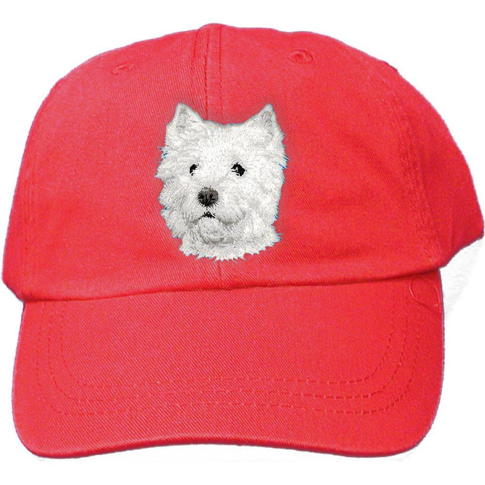 Embroidered Baseball Caps Red  West Highland White Terrier D126