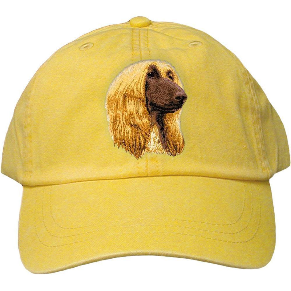 Embroidered Baseball Caps Yellow  Afghan Hound D42