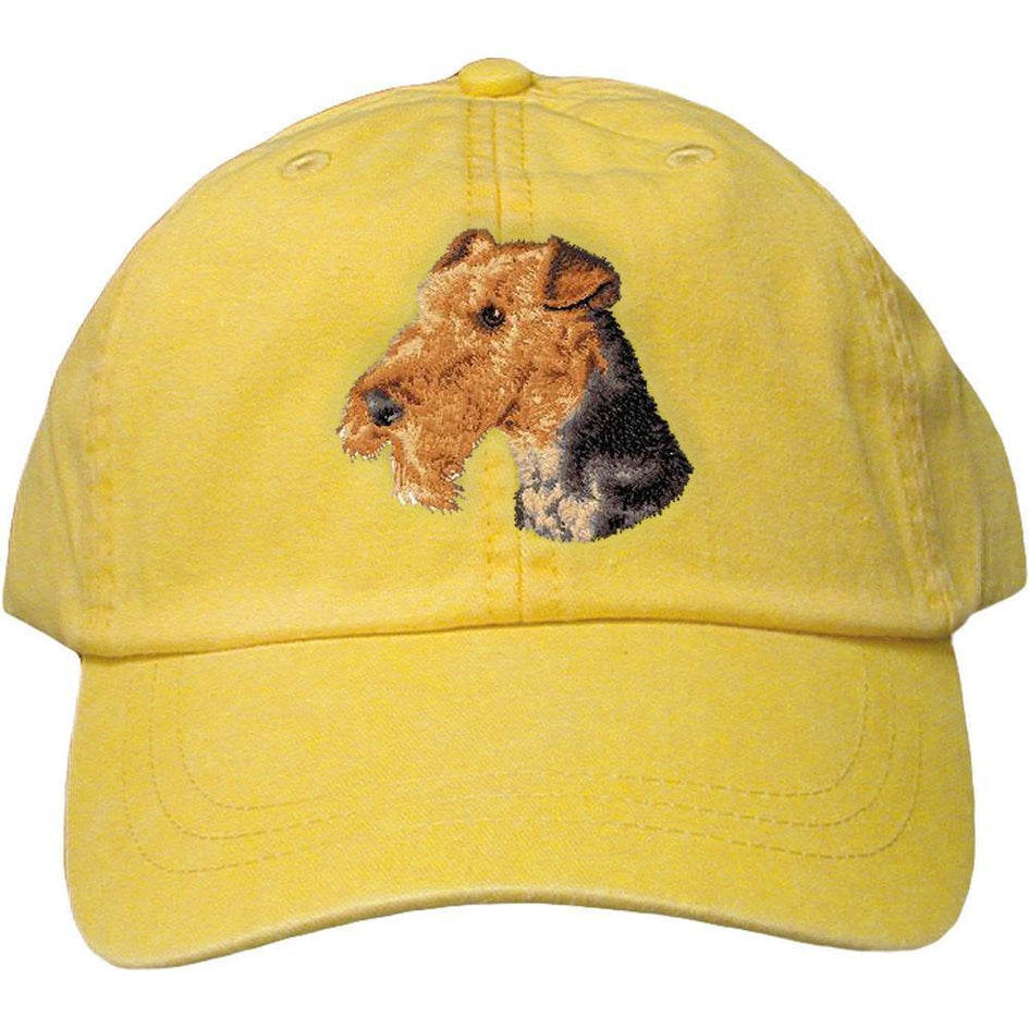 Embroidered Baseball Caps Yellow  Airedale Terrier D67