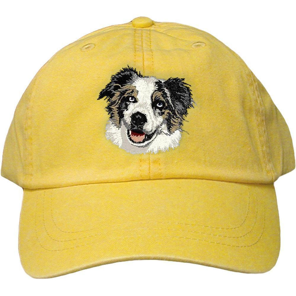 Embroidered Baseball Caps Yellow  Australian Shepherd DV164