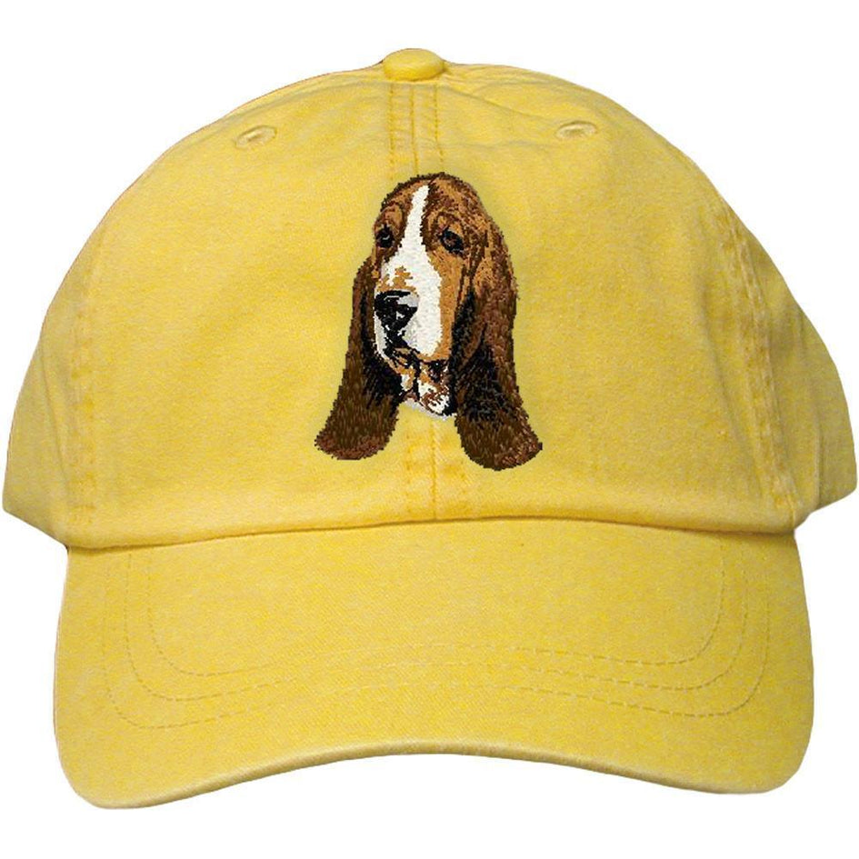 Embroidered Baseball Caps Yellow  Basset Hound DJ229