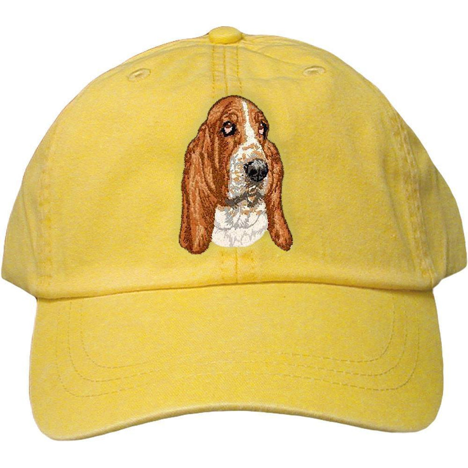 Embroidered Baseball Caps Yellow  Basset Hound DV286