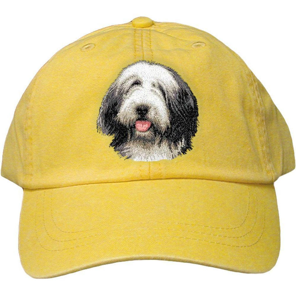 Embroidered Baseball Caps Yellow  Bearded Collie D37