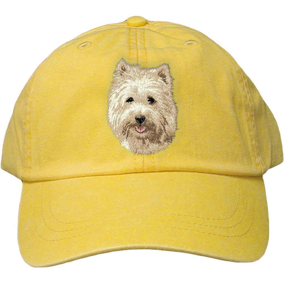 Embroidered Baseball Caps Yellow  Cairn Terrier D106