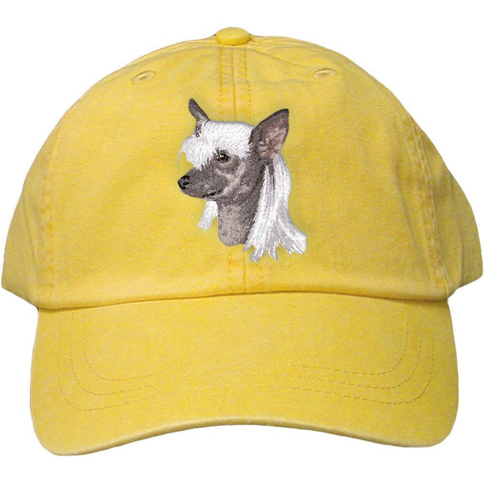 Embroidered Baseball Caps Yellow  Chinese Crested D140