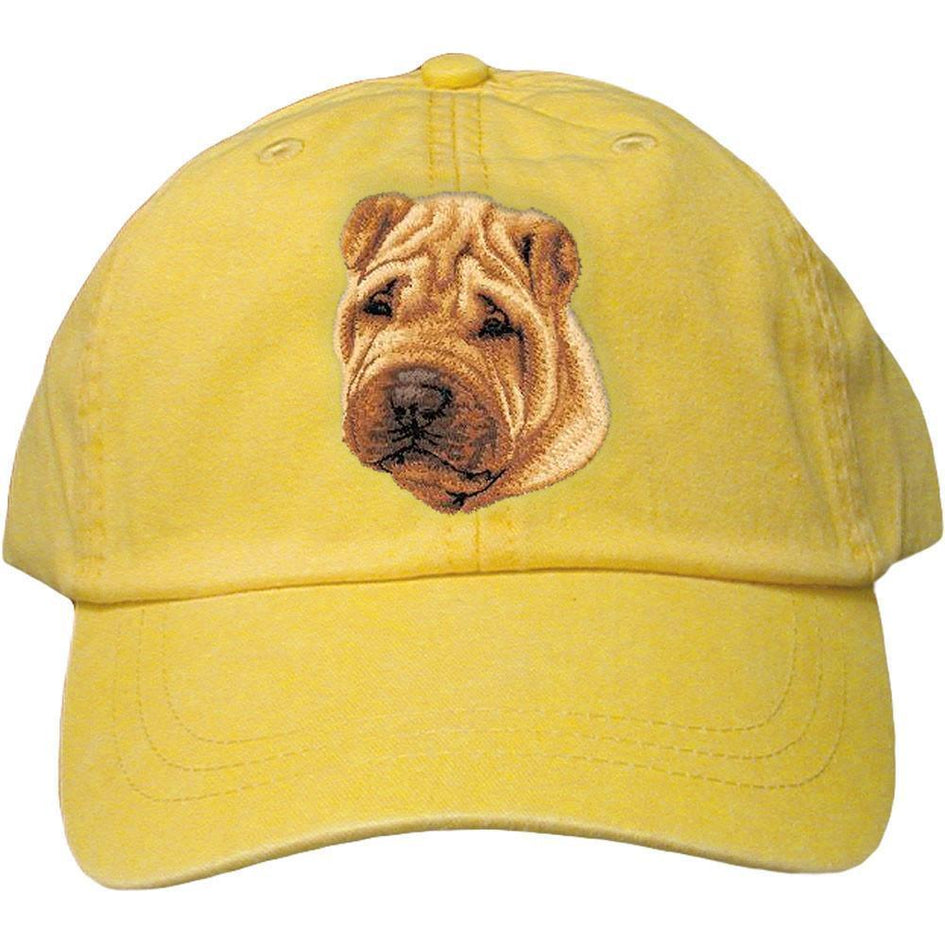 Embroidered Baseball Caps Yellow  Chinese Shar Pei D77