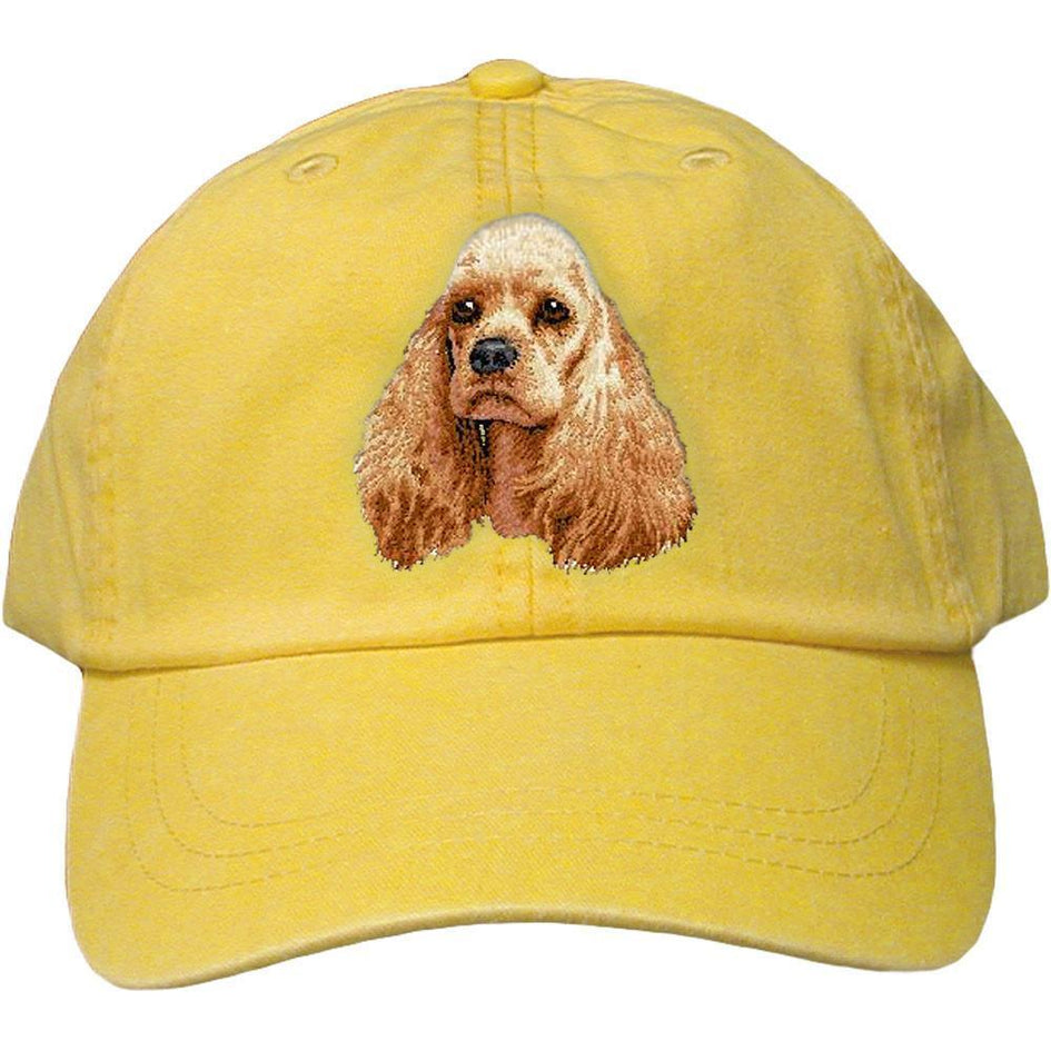 Embroidered Baseball Caps Yellow  Cocker Spaniel D20
