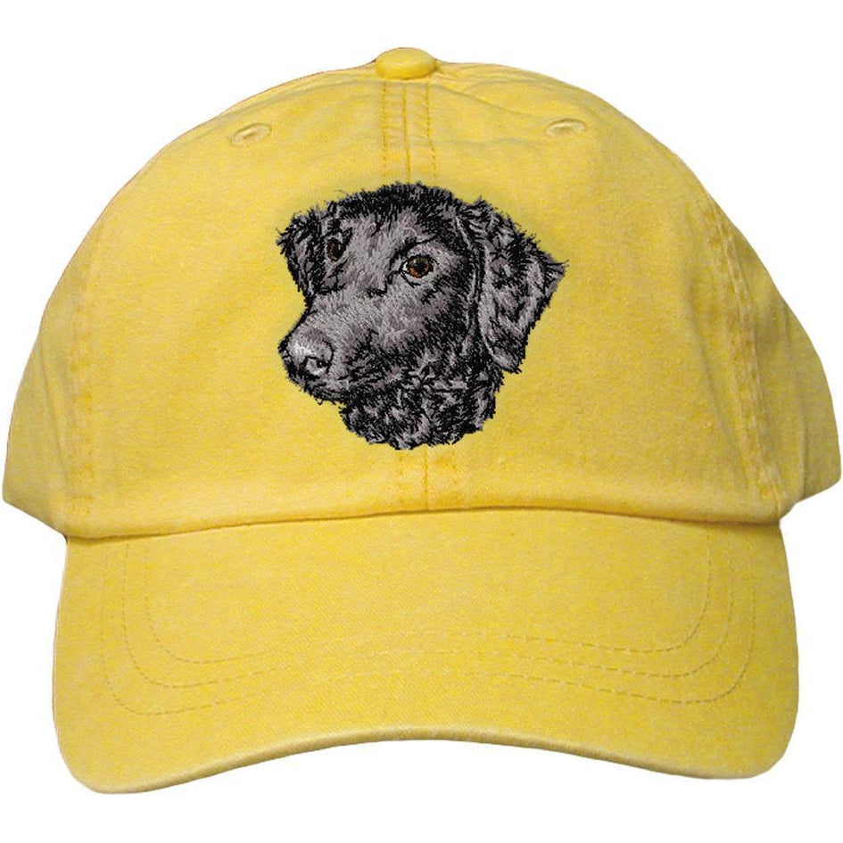 Embroidered Baseball Caps Yellow  Curly Coated Retriever D137