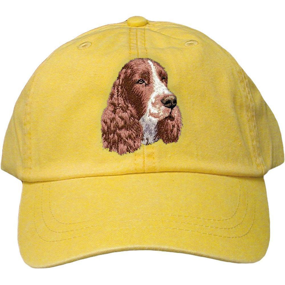 Embroidered Baseball Caps Yellow  English Springer Spaniel D130