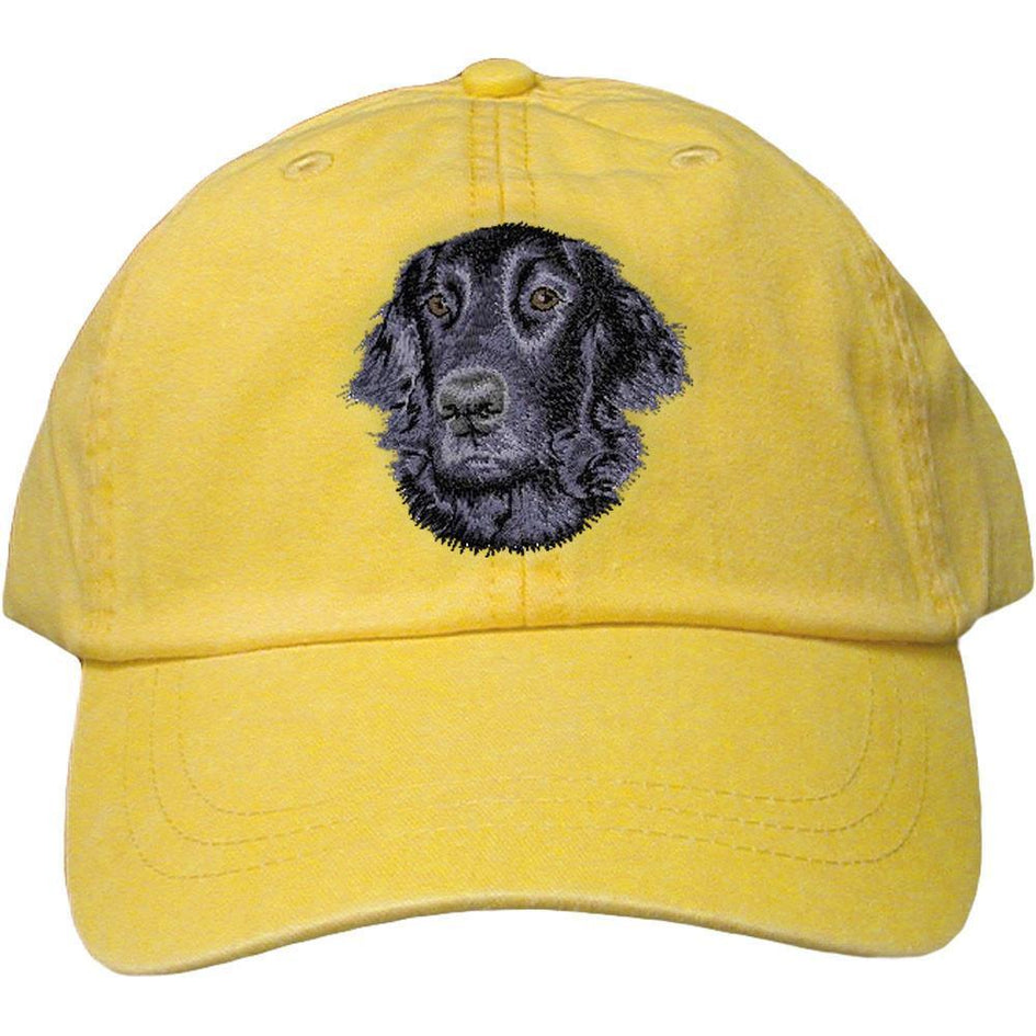 Embroidered Baseball Caps Yellow  Flat Coated Retriever D53