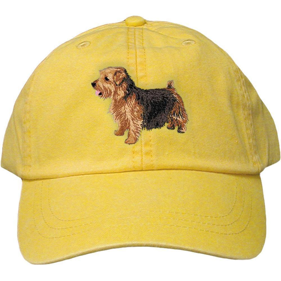Embroidered Baseball Caps Yellow  Norfolk Terrier DJ277