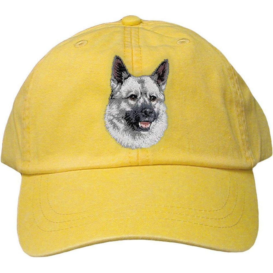 Embroidered Baseball Caps Yellow  Norwegian Elkhound D144