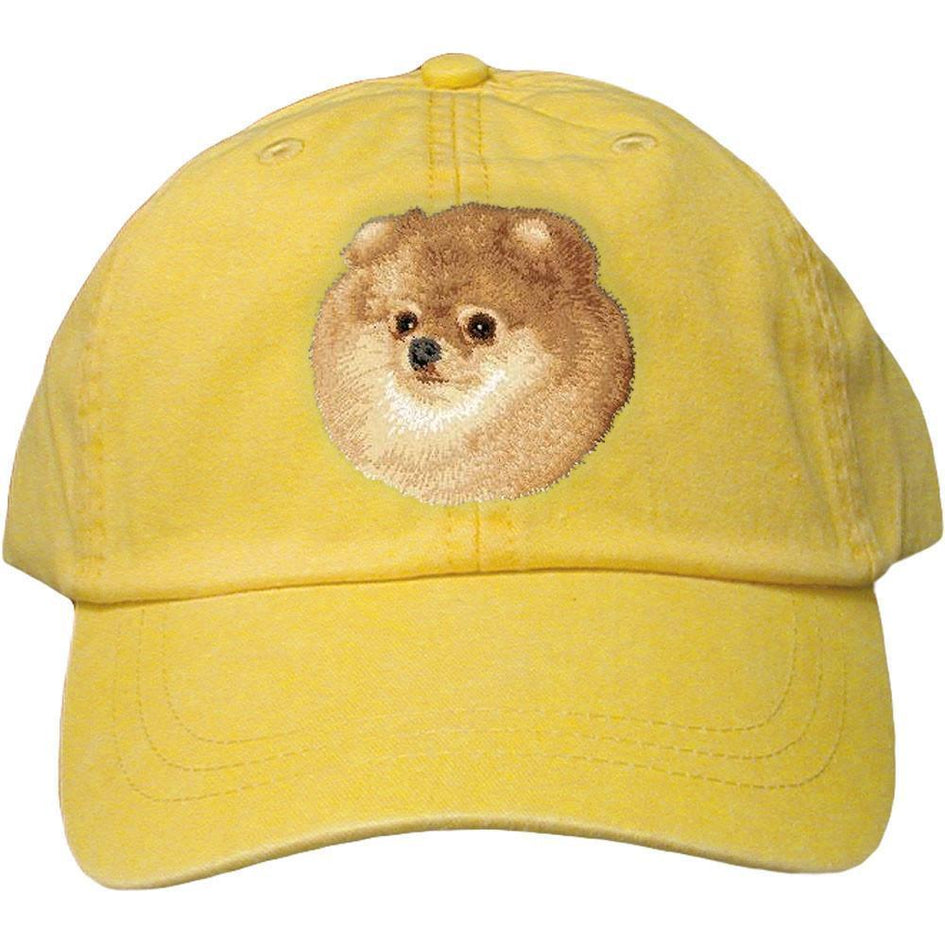 Embroidered Baseball Caps Yellow  Pomeranian D103