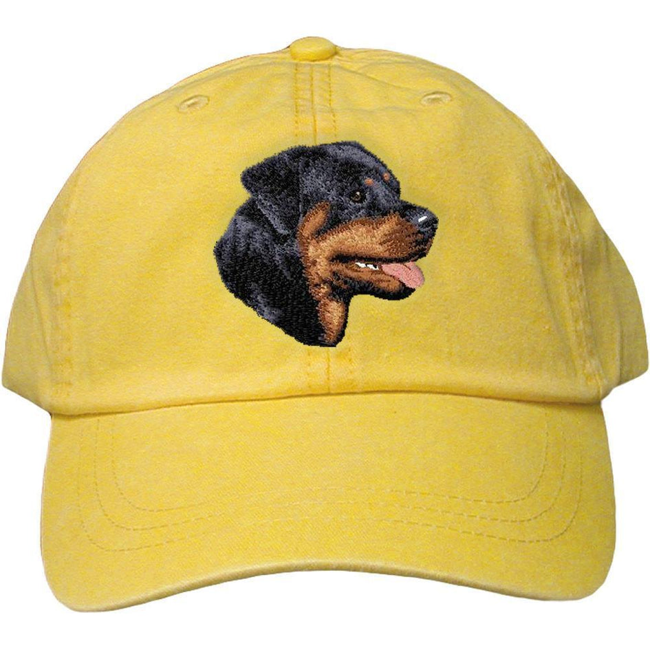 Embroidered Baseball Caps Yellow  Rottweiler D7