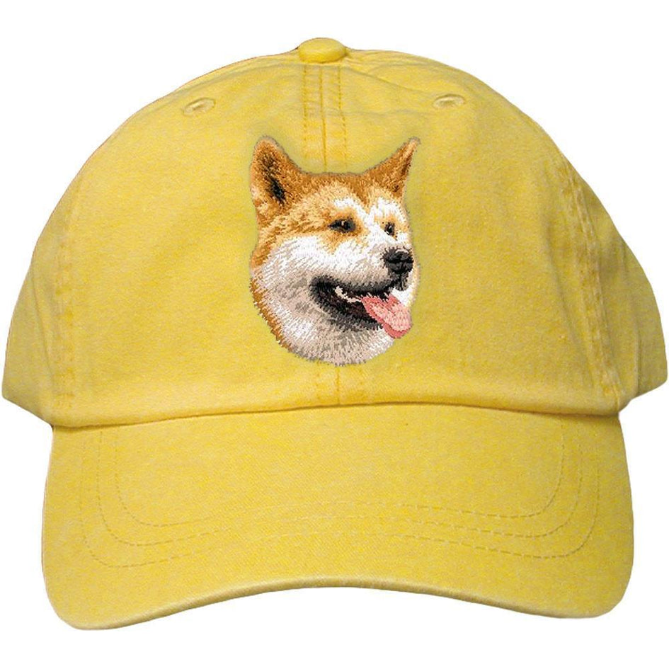 Embroidered Baseball Caps Yellow  Shiba Inu D91
