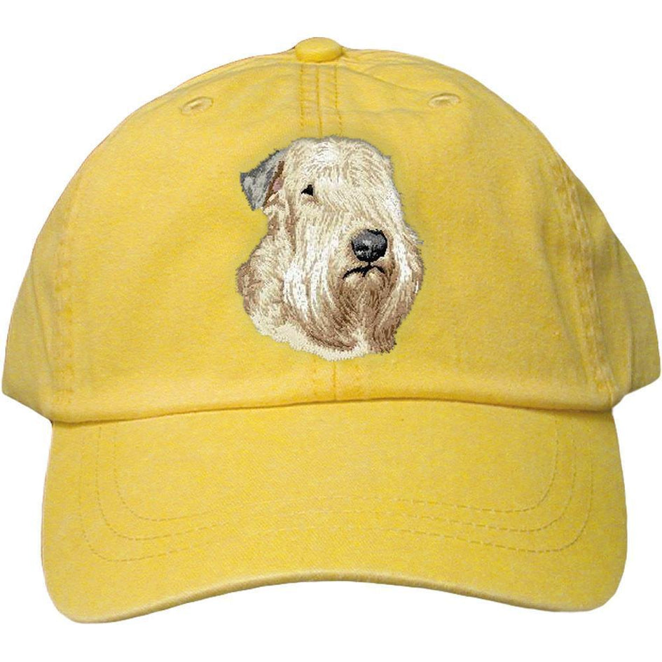 Embroidered Baseball Caps Yellow  Soft Coated Wheaten Terrier D147