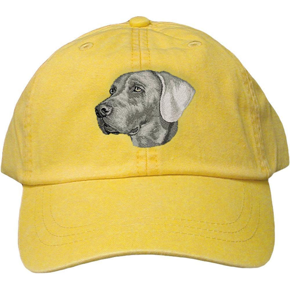 Embroidered Baseball Caps Yellow  Weimaraner DM339