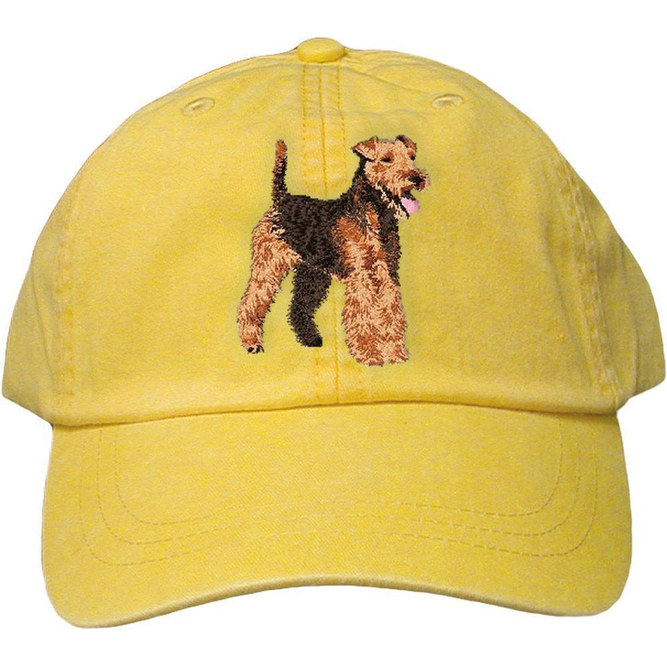 Embroidered Baseball Caps Yellow  Welsh Terrier DJ241