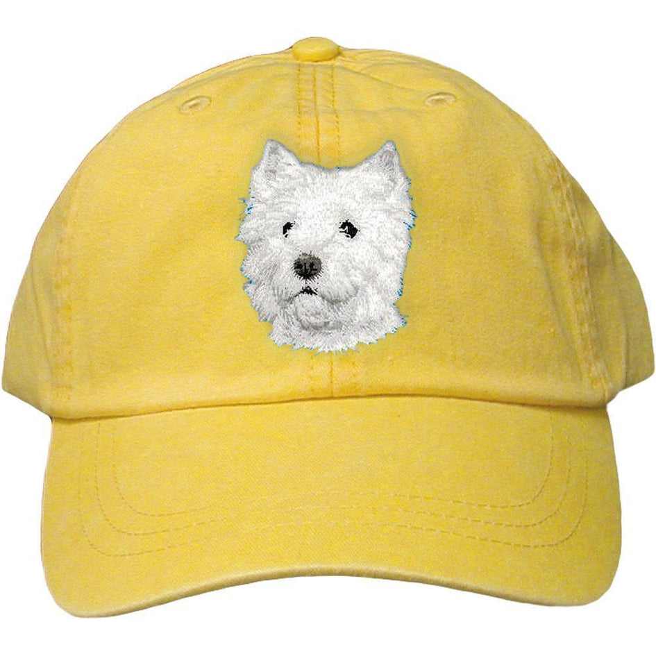 Embroidered Baseball Caps Yellow  West Highland White Terrier D126