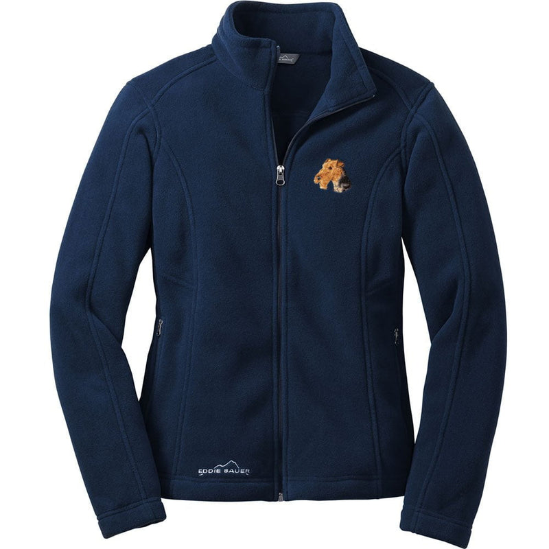 Airedale Terrier Embroidered Ladies Fleece Jacket