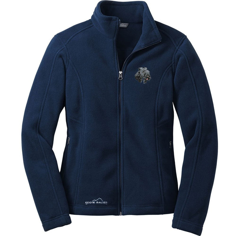 Kerry Blue Terrier Embroidered Ladies Fleece Jackets