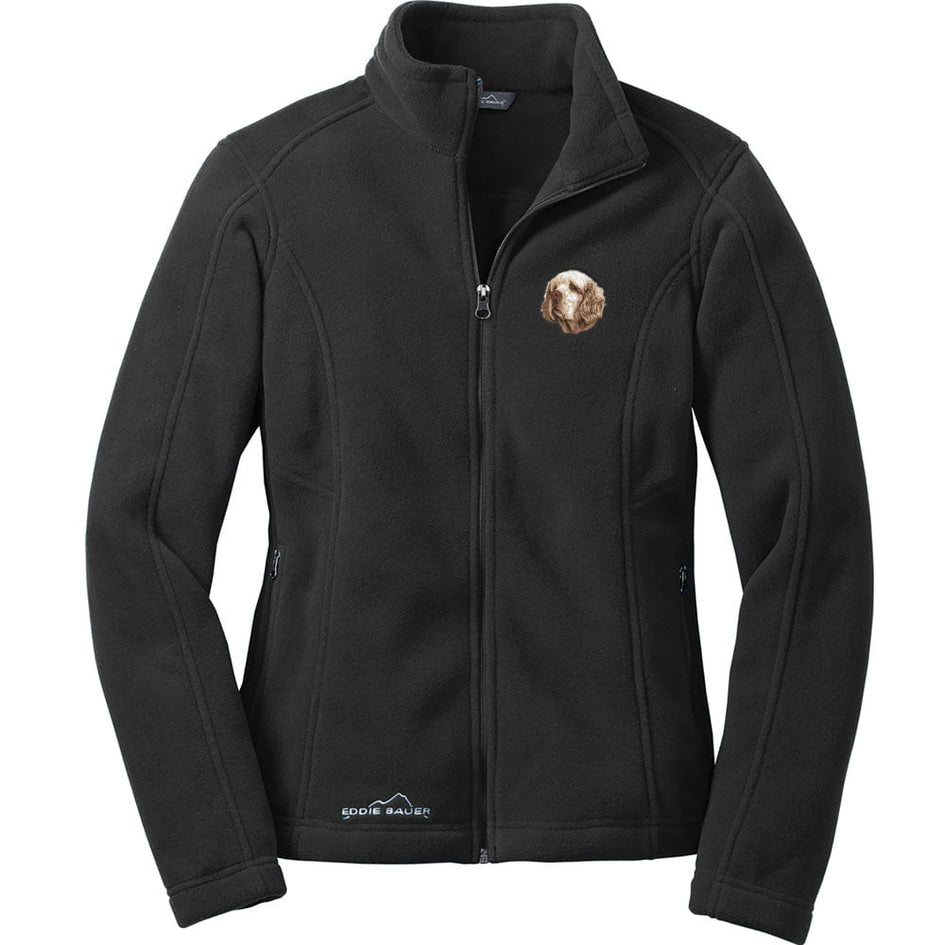 Clumber Spaniel Embroidered Ladies Fleece Jackets