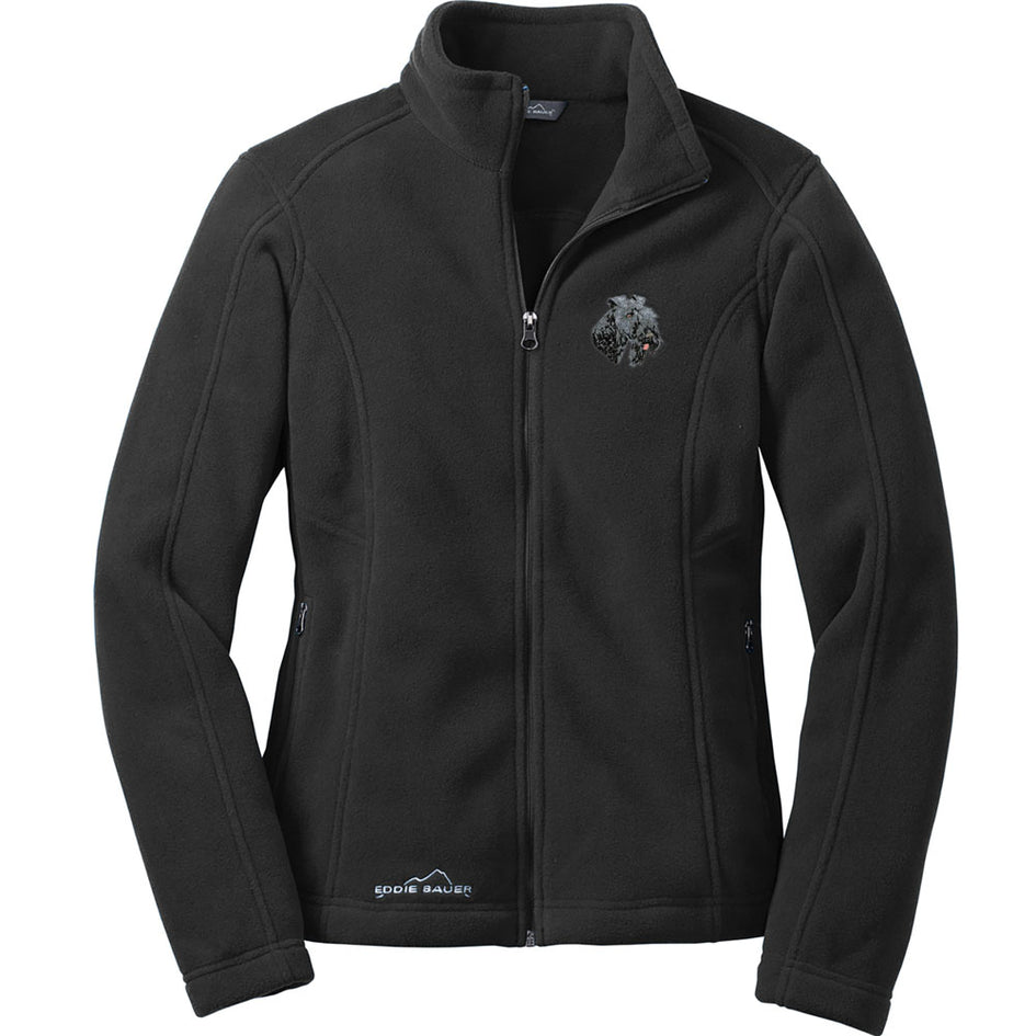 Kerry Blue Terrier Embroidered Ladies Fleece Jackets