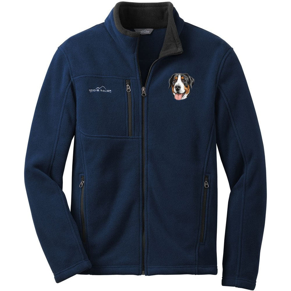 Greater Swiss Mountain Dog Embroidered Mens Fleece Jackets