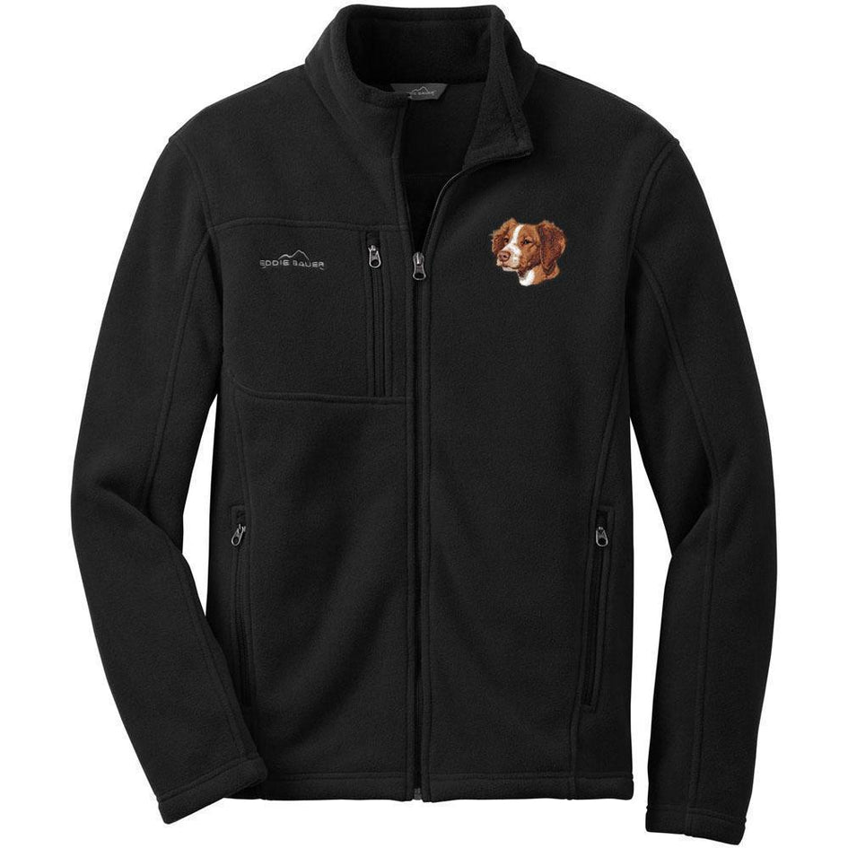Embroidered Mens Fleece Jackets Black 2X Large Brittany D102