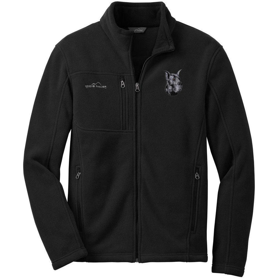 Embroidered Mens Fleece Jackets Irish Black 3X Large Great Dane D10