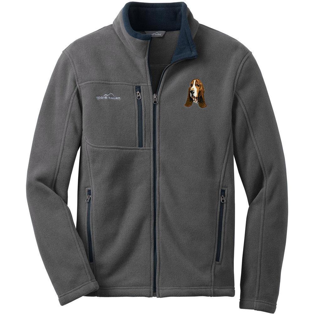 Basset Hound Embroidered Mens Fleece Jackets