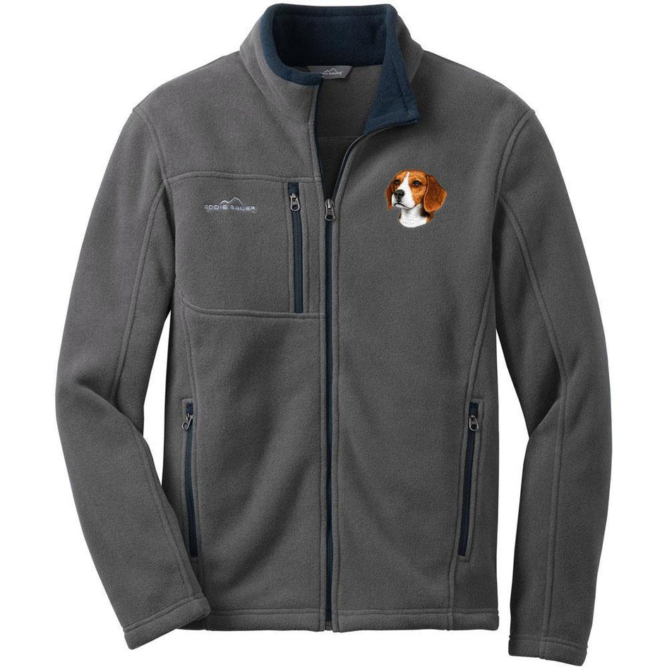 Embroidered Mens Fleece Jackets Gray 2X Large Beagle D31