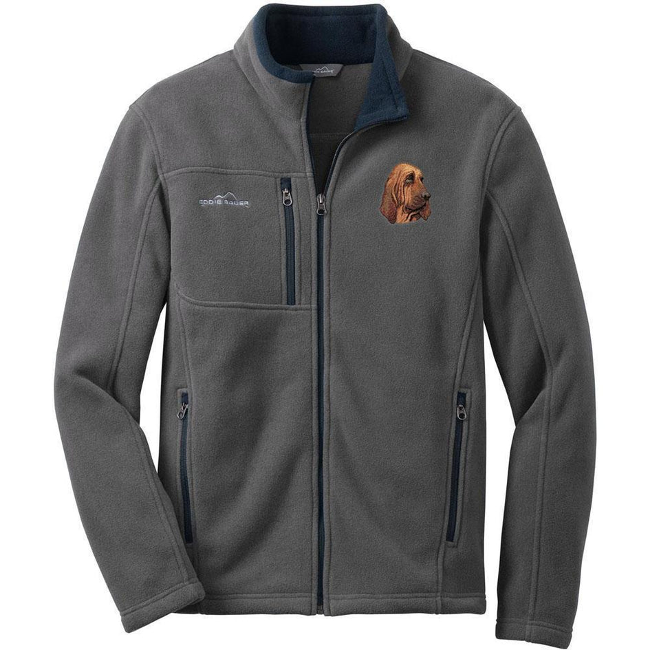 Embroidered Mens Fleece Jackets Gray 2X Large Bloodhound DM411