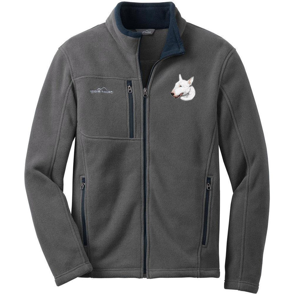 Embroidered Mens Fleece Jackets Gray 2X Large Bull Terrier D88