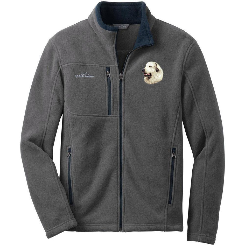 Embroidered Mens Fleece Jackets Gray 2X Large Great Pyrenees D27