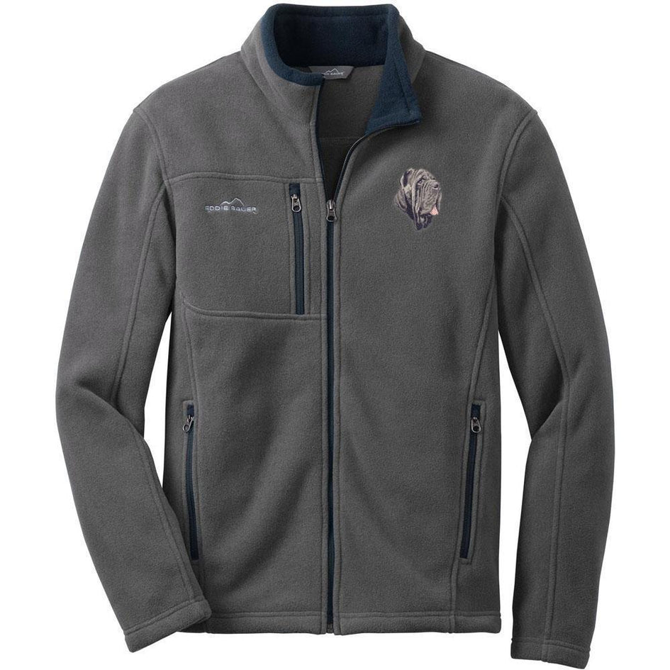 Embroidered Mens Fleece Jackets Gray 2X Large Neapolitan Mastiff DM163