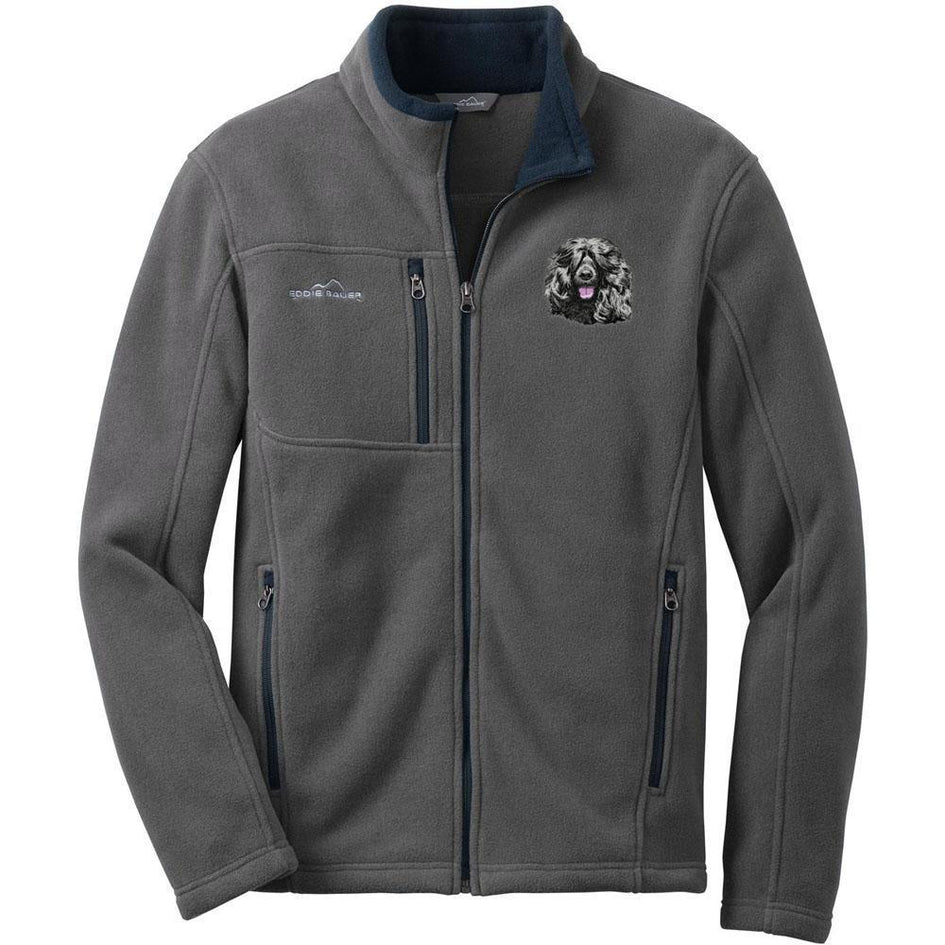 Embroidered Mens Fleece Jackets Gray 2X Large Portuguese Water Dog DM452