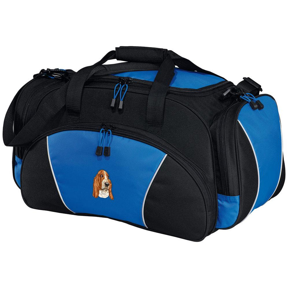 Embroidered Duffel Bags Royal Blue  Basset Hound DV286