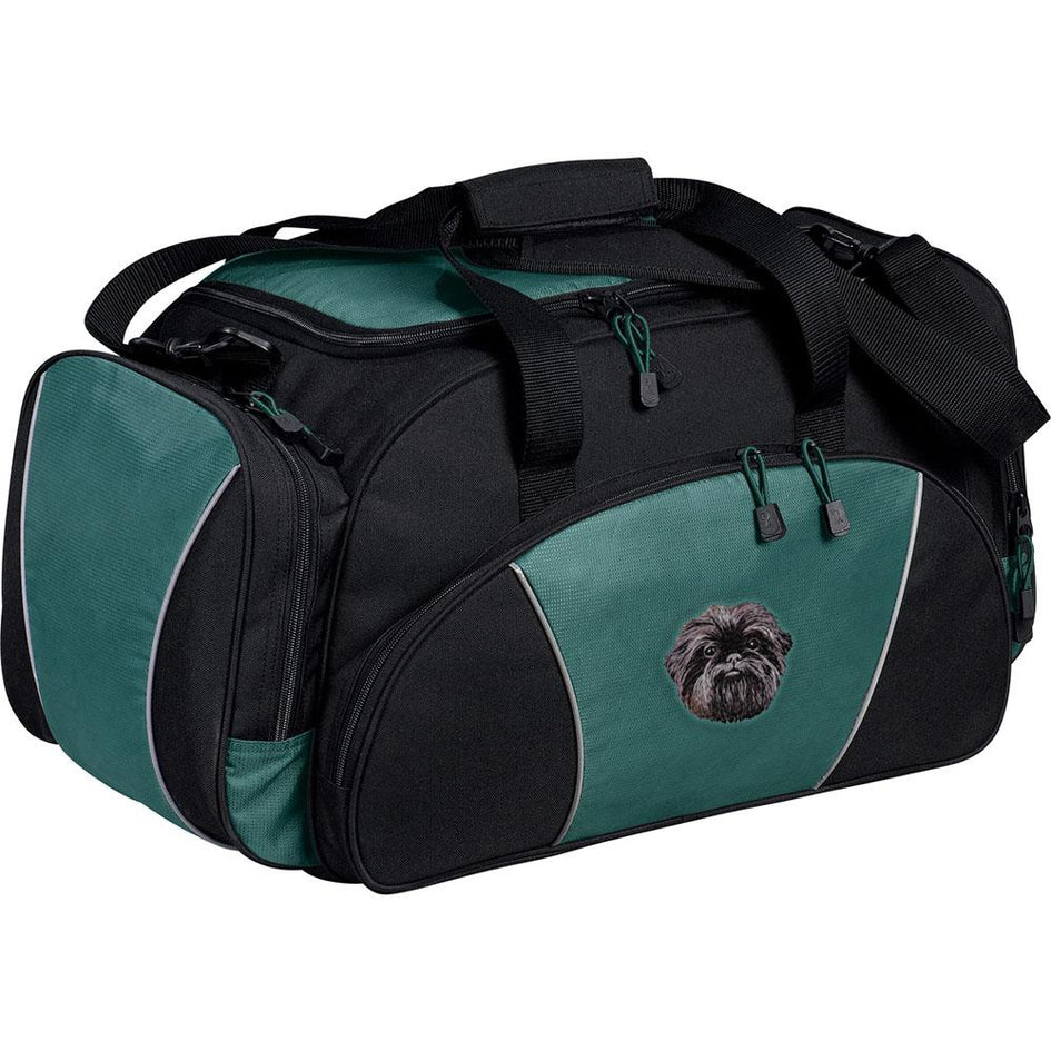 Embroidered Duffel Bags Hunter Green  Affenpinscher DM488