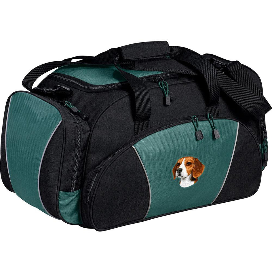 Embroidered Duffel Bags Hunter Green  Beagle D31