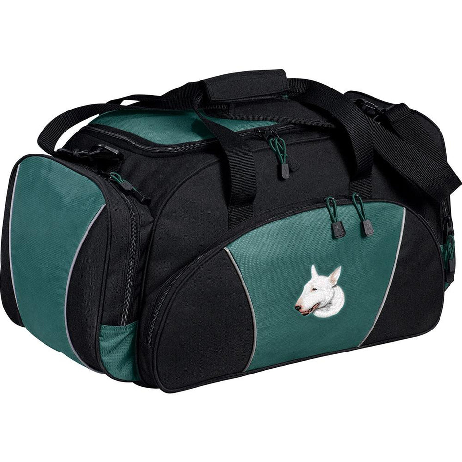 Embroidered Duffel Bags Hunter Green  Bull Terrier D88